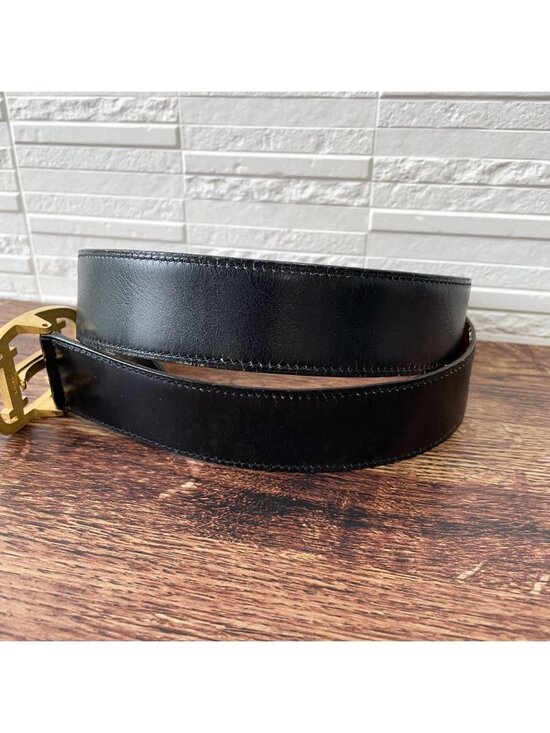 Hermes Leather Buckle Gold Belt Black Brown main image 9